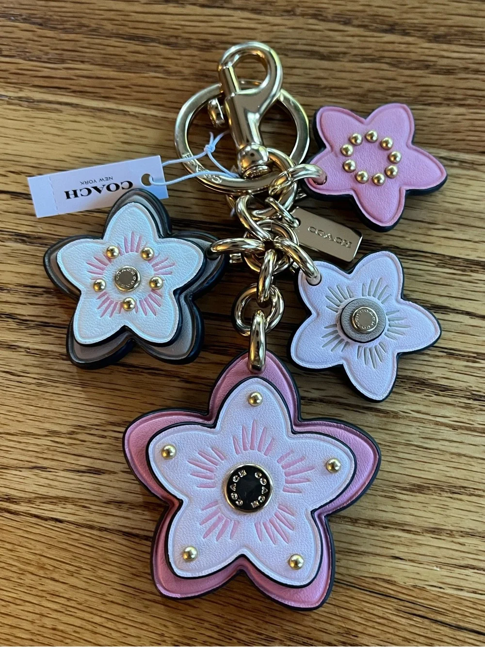 Coach Leather Flower Bag Charm